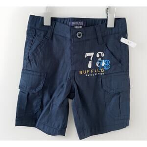 Buffalo by David Bitton Boys Blue Logo Cargo Shorts size 12 Months New